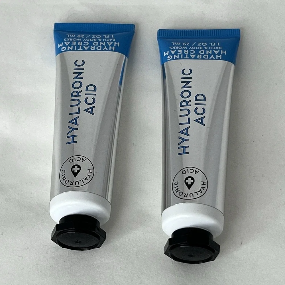 x2 Bath & Body Works Hyaluronic Acid‎ Shea Butter Hand Cream 1 Oz Each Silver